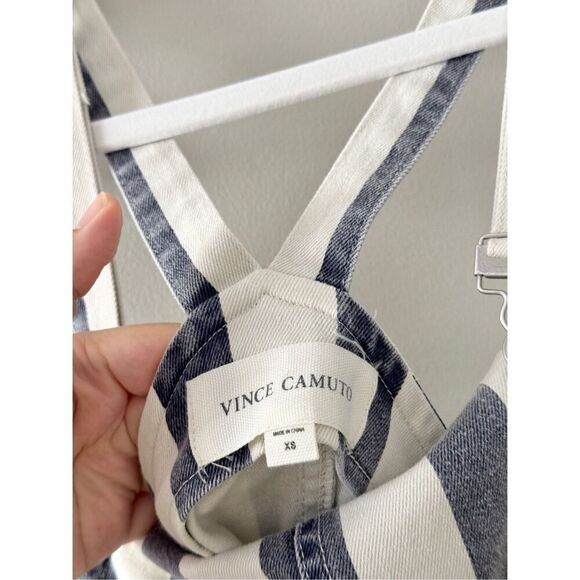 Vince Camuto Blue Denim Striped Casual Overall Dress Size Extra Small - Picture 9 of 12